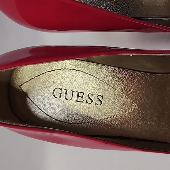 GUESS Fuisha Pink Patant Leather Heels - Picture 3 of 11
